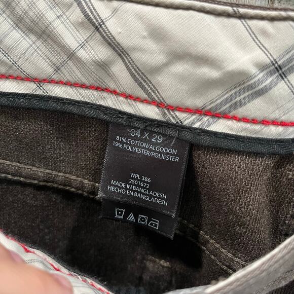 KENNETH COLE Mens Flat Front CASUAL PANTS Jean Cut 34x29 (28”) Brown Jeans - Picture 3 of 7